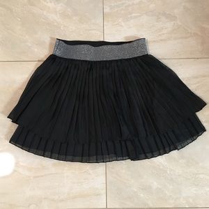 Glitter band chiffon mini skirt